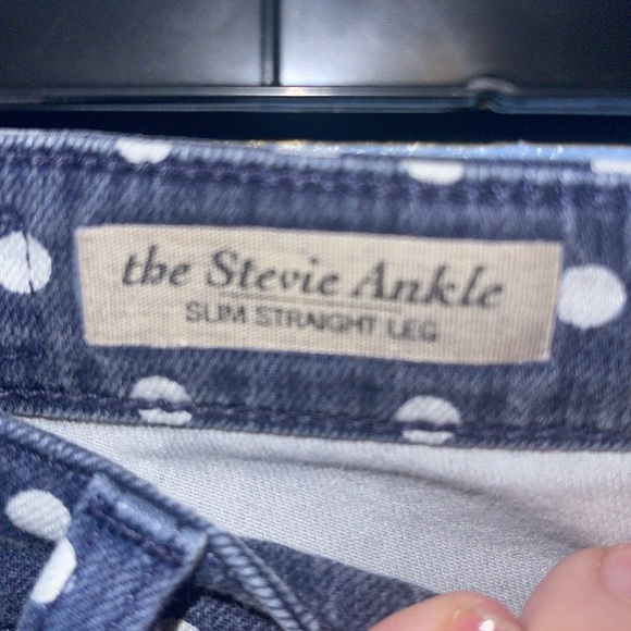 AG Adriano Goldschmied Stevie Ankle Slim Straight Polka Dot Jeans 29R. B2 - Picture 7 of 8